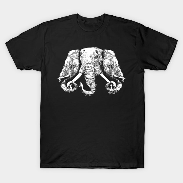 3 Headed Elephant Design Style Original Kingdom Of Laos Flag T-Shirt by Hot food